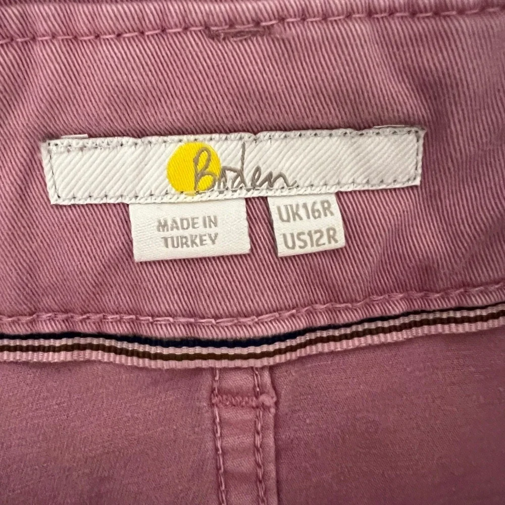 Boden Mauve Pink‎ Utility Chino Skirt High Waist Paper Bag Pockets Cotton 12